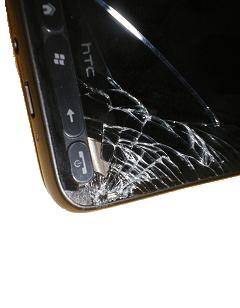 Разбитый тачскрин и целый дисплей HTC